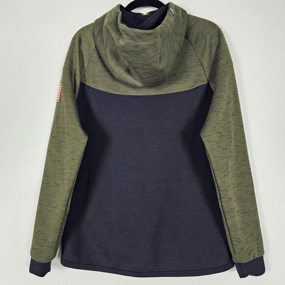 Freedom Industries Flag USA Mens Medium Long Sleeve Full Zip Green Hoodie - Picture 2 of 6